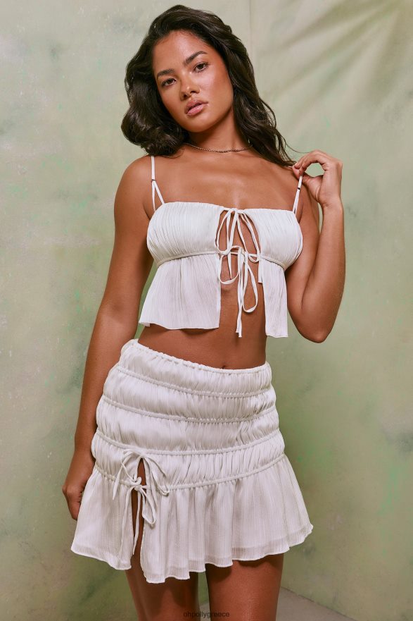 άσπρο Μίνι φούστα με ψηλή σχιστή μεσαία όψη Oh Polly γυναίκες φούστες TH4BD4739