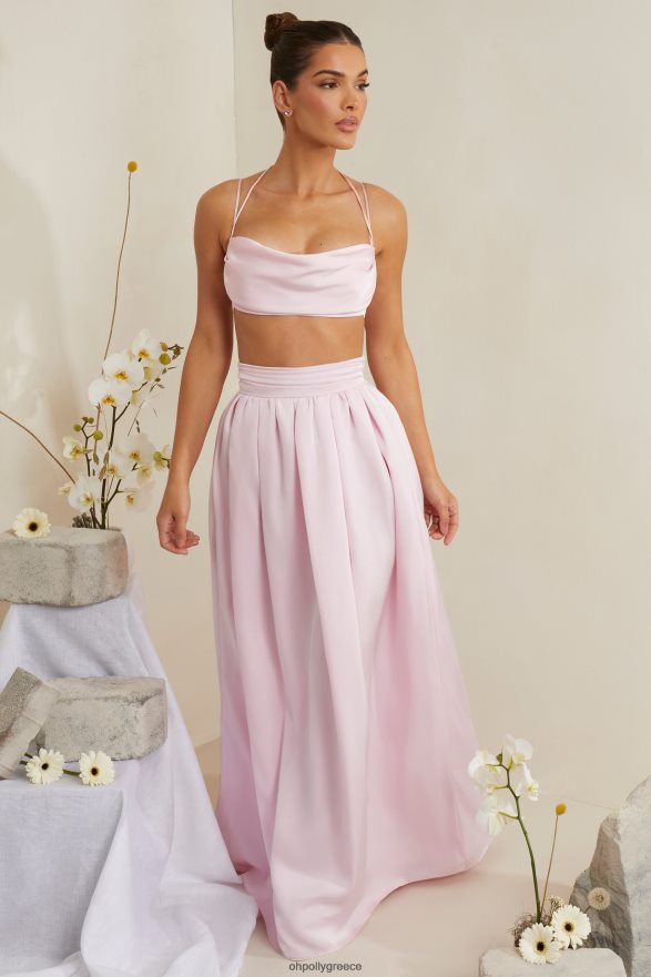 ροζ edyta πλισέ βαριά σατέν μάξι φούστα Oh Polly γυναίκες φούστες TH4BD4746