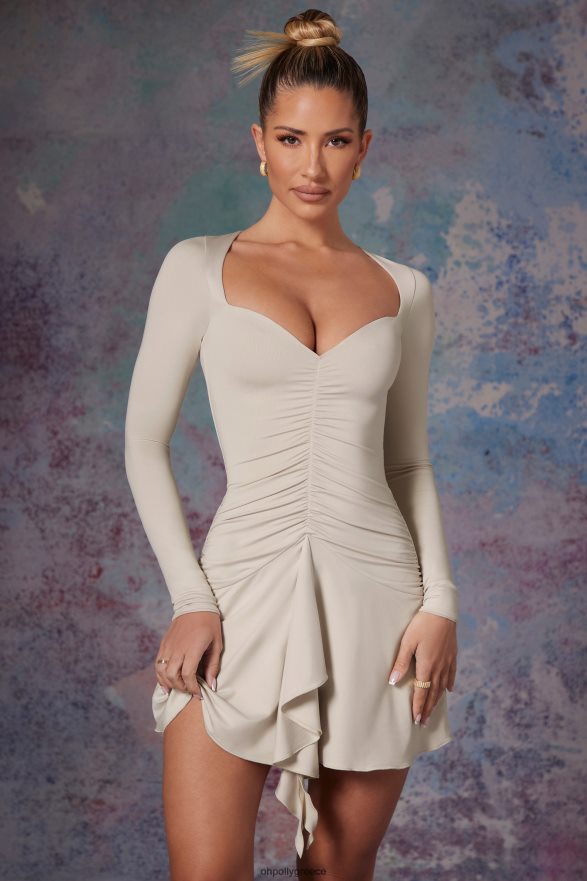 πέτρα Μίνι φόρεμα με μακρυμάνικη φούστα καταρράκτη Oh Polly γυναίκες φορέματα TH4BD4284