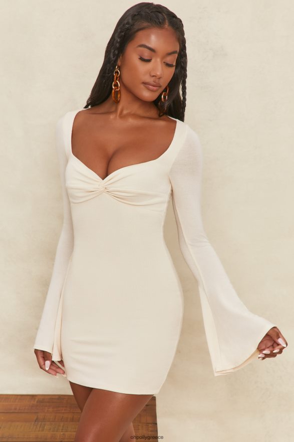 κρέμα Μίνι φόρεμα με μανίκια από τα πιο τρελά όνειρα Oh Polly γυναίκες φορέματα TH4BD4542