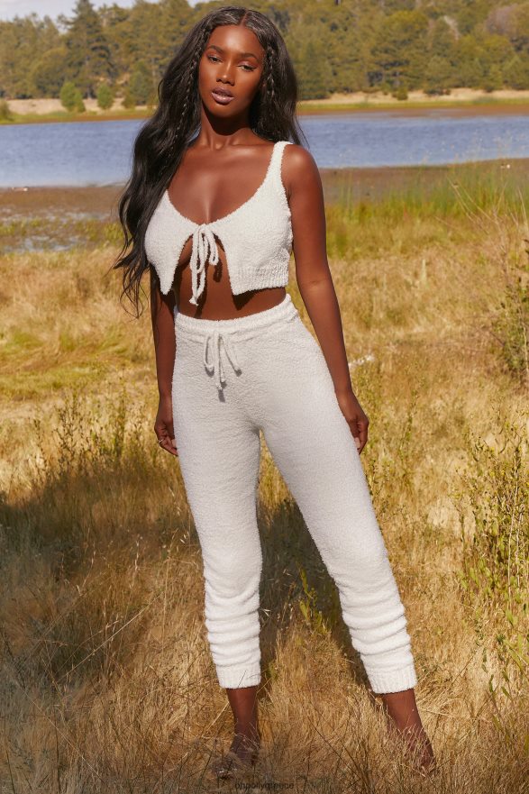 άσπρο lounge club cozy joggers Oh Polly γυναίκες πυθμένα TH4BD4845