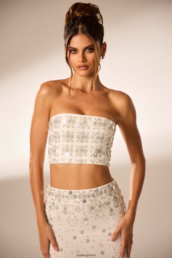 ελεφαντόδοντο μαία διακοσμημένο στο χέρι μπαντό κορσέ crop top Oh Polly γυναίκες συλλογή TH4BD4599