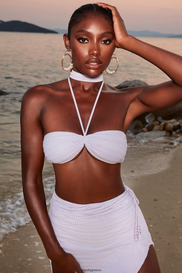 πασχαλιά χρυσή λάμψη halter λαιμό βελονάκι crop top Oh Polly γυναίκες συλλογή TH4BD4691